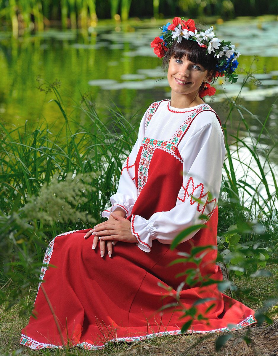 Beautiful girl Girls in Slavic costumes in Lagos